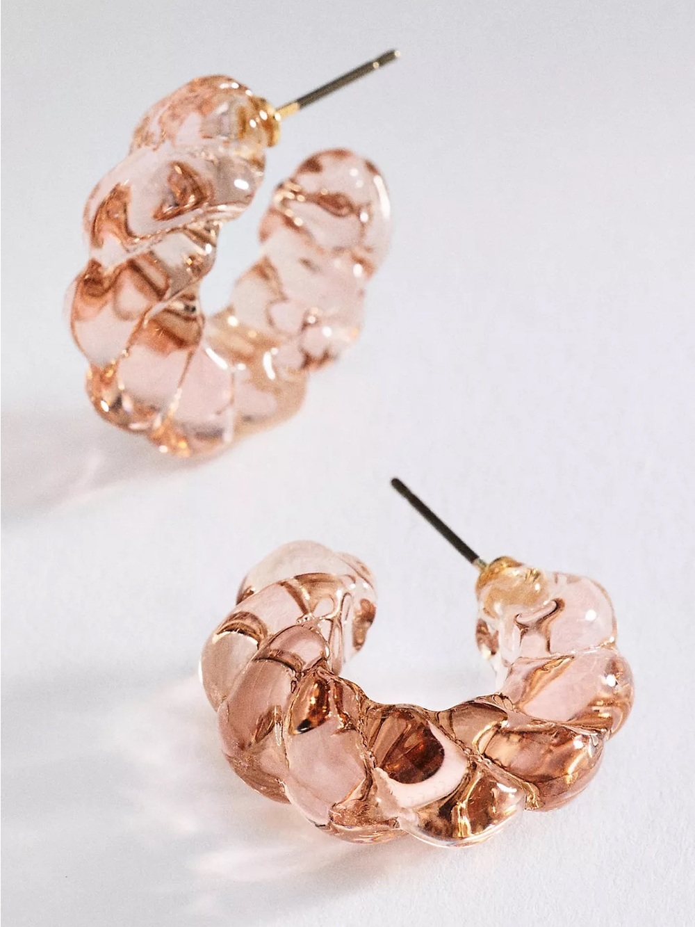 Anthropologie Twisted Glass Hoop Earrings NWT
